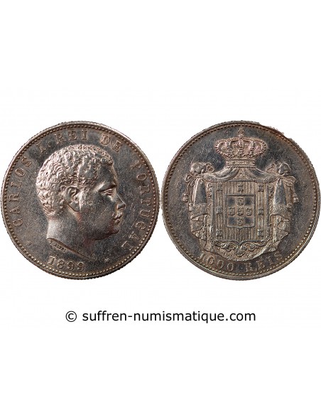 Portugal Carlos Ier 1000 reis Argent 1899 Lisbonne