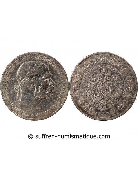 Autriche François Joseph, Empereur d'Autriche, Roi de Hongrie 5 Corona Argent 1907 A Vienne