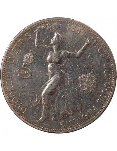 AUTRICHE, FRANÇOIS-JOSEPH Ier - 5 CORONA ARGENT JUBILE 1908 VIENNE