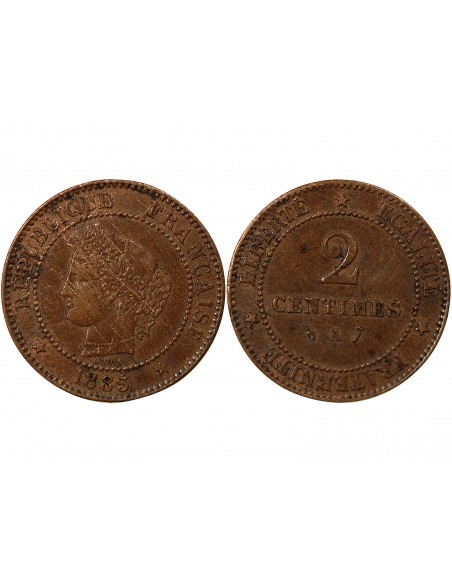 2 Centimes Bronze 1885 A Paris