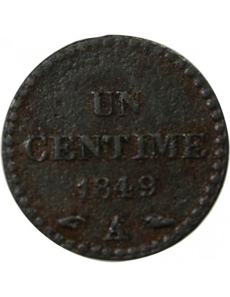1 centime Bronze 1849 A Paris