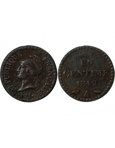 1 centime Bronze 1849 A Paris