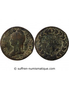 5 centimes Cuivre AN 8 AA Metz