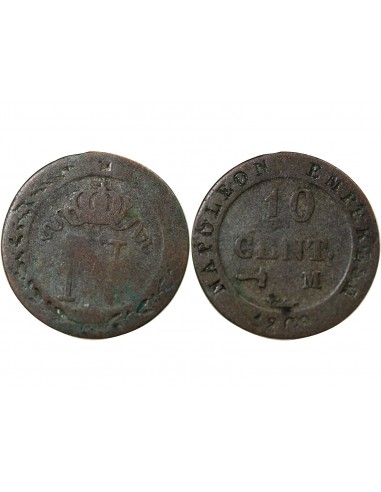 Napoléon Ier, Empereur de France, Roi d'Italie 10 centimes Billon 1809 M Toulouse