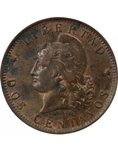 Argentine 2 Centavos Bronze 1893