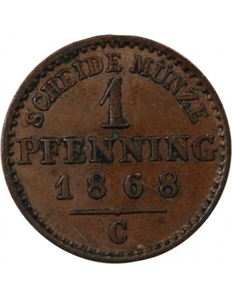 Allemagne Guillaume Ier de Prusse 1 pfennig Cuivre 1868 Francfort (C)