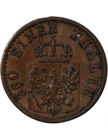 Allemagne Guillaume Ier de Prusse 1 pfennig Cuivre 1868 Francfort (C)