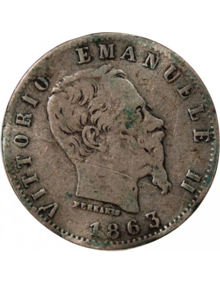 Italie Victor Emmanuel II 20 Centesimi Argent 1863 M Milan
