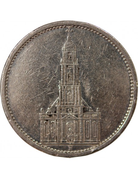 ALLEMAGNE, IIIe REICH - 5 MARK ARGENT EGLISE DE POTSDAM, TYPE 2 1934 A BERLIN