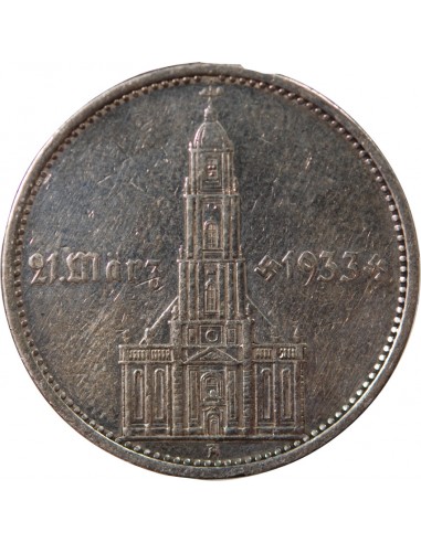 ALLEMAGNE, IIIe REICH - 5 MARK ARGENT EGLISE DE POTSDAM, TYPE 1 1934 A BERLIN