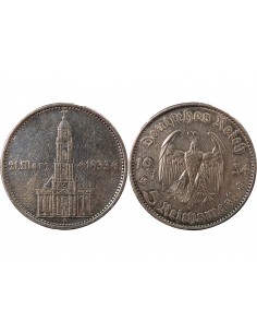 ALLEMAGNE, IIIe REICH - 5 MARK ARGENT EGLISE DE POTSDAM, TYPE 1 1934 A BERLIN 2
