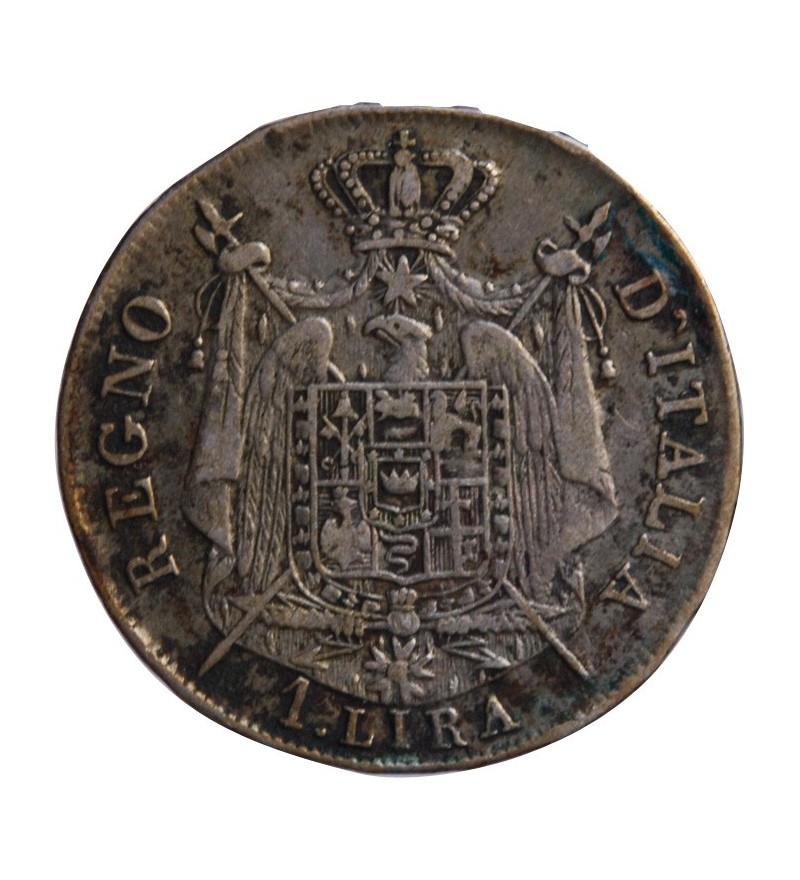 ITALIE, NAPOLEON - 1 LIRA ARGENT 1808 M MILAN﻿
