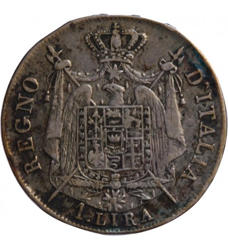 ITALIE, NAPOLEON - 1 LIRA ARGENT 1808 M MILAN﻿