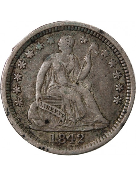 ETATS UNIS - HALF DIME SEATED LIBERTY ARGENT 1842 O NOUVELLE-ORLEANS