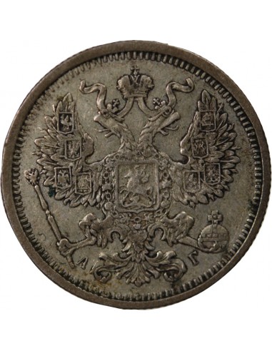 Russie Tsar Alexandre III 20 kopeks Argent 1891 Saint-Petersbourg