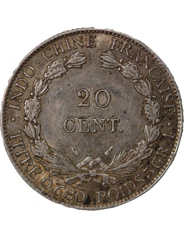Indo-Chine Fr. 20 Centimes Argent 1937 A Paris