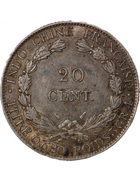 Indo-Chine Fr. 20 Centimes Argent 1937 A Paris