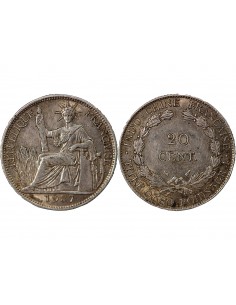 Indo-Chine Fr. 20 Centimes Argent 1937 A Paris 2
