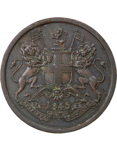 INDE, COMPAGNIE DES INDES ORIENTALES - 1/2 ANNA 1845 CALCUTTA