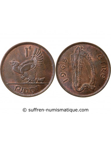Irlande 1/2 penny Bronze 1968 Londres