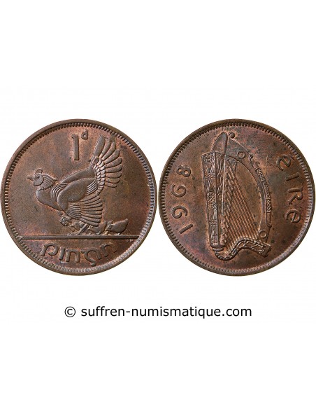 Irlande 1/2 penny Bronze 1968 Londres