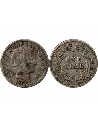 USA 10 cents Argent 1907 Philadelphie