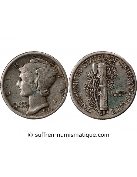 USA 10 cents Argent 1917 Philadelphie