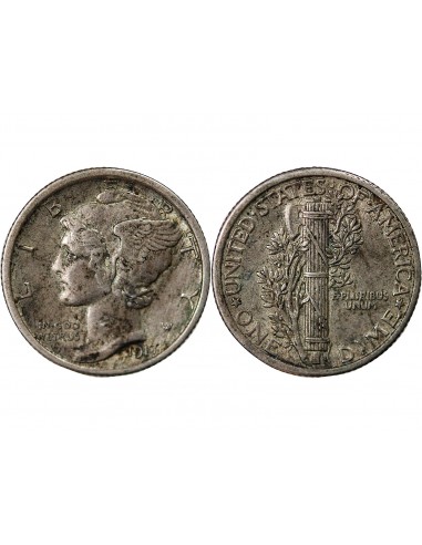 USA 10 Cents Argent 1917 Philadelphie