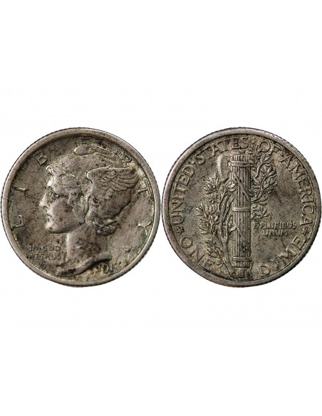 USA 10 Cents Argent 1917 Philadelphie