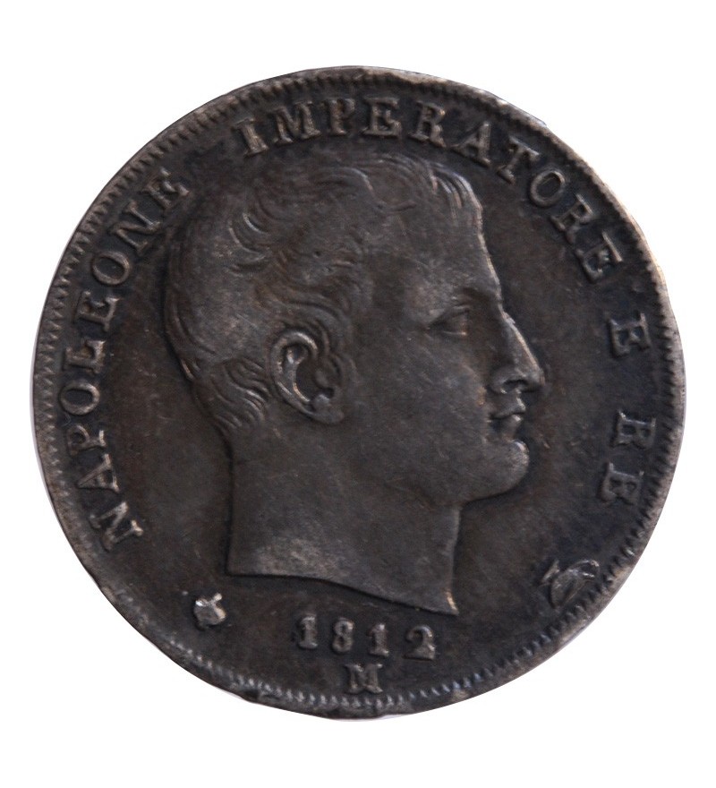 ITALIE, NAPOLEON - 1 LIRA ARGENT 1812 M MILAN