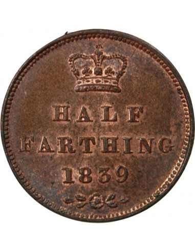 Grande Bretagne Victoria, Reine 1/2 farthing Cuivre 1839 Londres