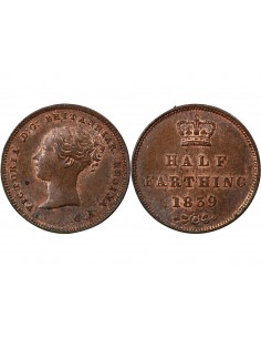 Grande Bretagne Victoria, Reine 1/2 farthing Cuivre 1839 Londres 2