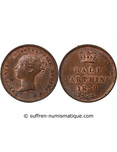 Grande Bretagne Victoria, Reine 1/2 farthing Cuivre 1839 Londres