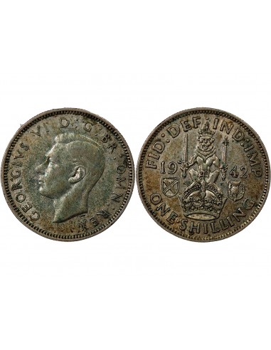 Grande Bretagne George VI, Roi d'Angleterre, Empereur des Indes 1 shilling Argent 1942