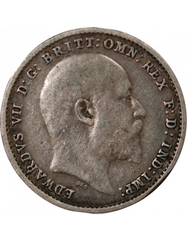 Grande Bretagne Edouard VII, Roi de Grande Bretagne, Empereur des Indes 3 pence Argent 1904