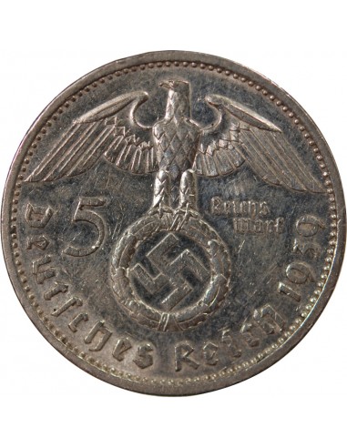 ALLEMAGNE, IIIe REICH - 5 MARK ARGENT PAUL VON HINDENBURG 1939 A BERLIN
