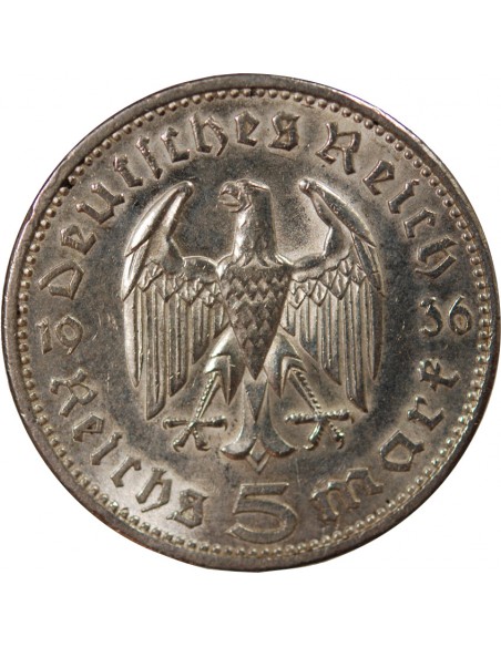 Allemagne 5 mark Argent 1936 A Berlin