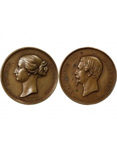 Napoléon III 1 médaille Cuivre circa 1855 2