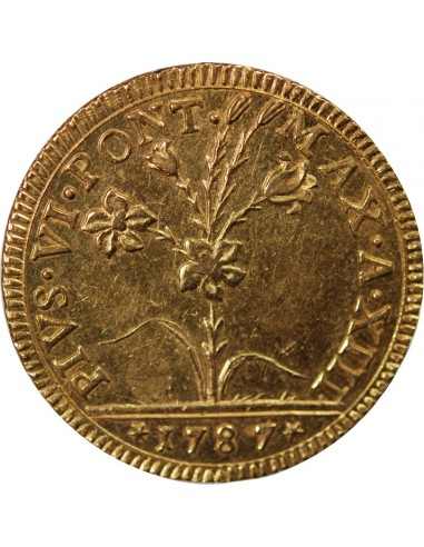 Vatican Pape Pie VI 2 doppie Or 1787 B Bologne