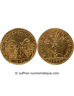 Vatican Pape Pie VI 2 doppie Or 1787 B Bologne