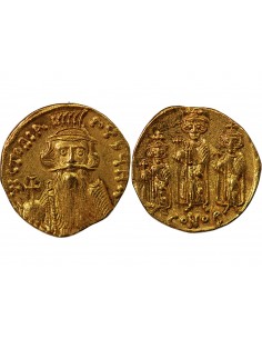Empire Byzantin Constant II Héraclius 1 solidus Or 663-668 Constantinople 2