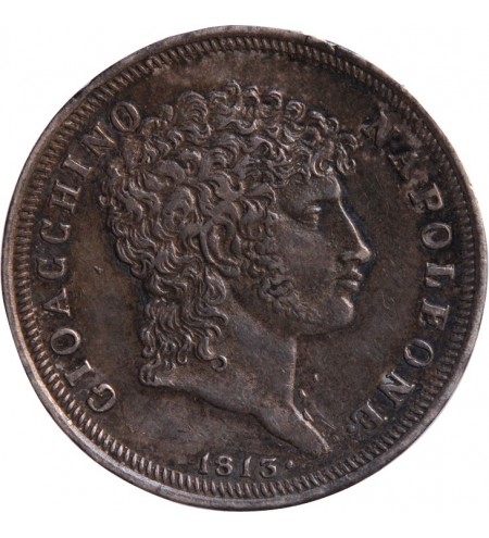 ITALIE, GIOACCHINO - 1 LIRA ARGENT 1813﻿LAN