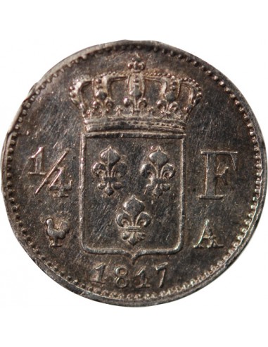 Louis XVIII 1/4 Franc Argent 1817 A Paris
