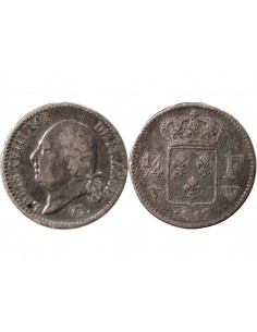 Louis XVIII 1/4 Franc Argent 1817 W Lille 2
