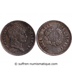 ITALIE, GIOACCHINO - 1 LIRA ARGENT 1813﻿LAN