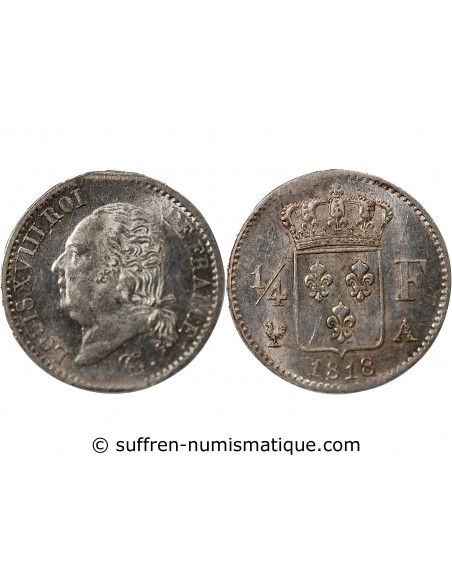 Louis XVIII 01-avr franc Argent 1818 A Paris