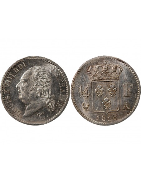 Louis XVIII 01-avr franc Argent 1818 A Paris