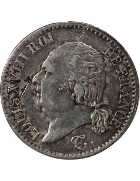 Louis XVIII Louis XVIII - 1/4 Franc Argent 1819 B Rouen 01-avr franc Argent 1819 B Rouen