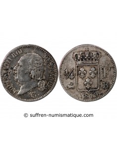 Louis XVIII Louis XVIII - 1/4 Franc Argent 1819 B Rouen 01-avr franc Argent 1819 B Rouen