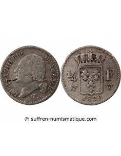 Louis XVIII 01-avr franc Argent 1822 W Lille